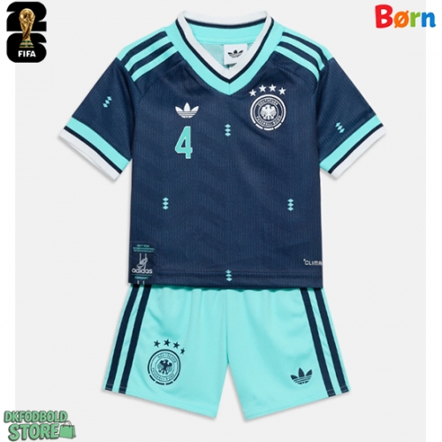 Tyskland Jonathan Tah #4 Replika Babytøj Udebanesæt Børn VM 2026 Kortærmet (+ Korte bukser)